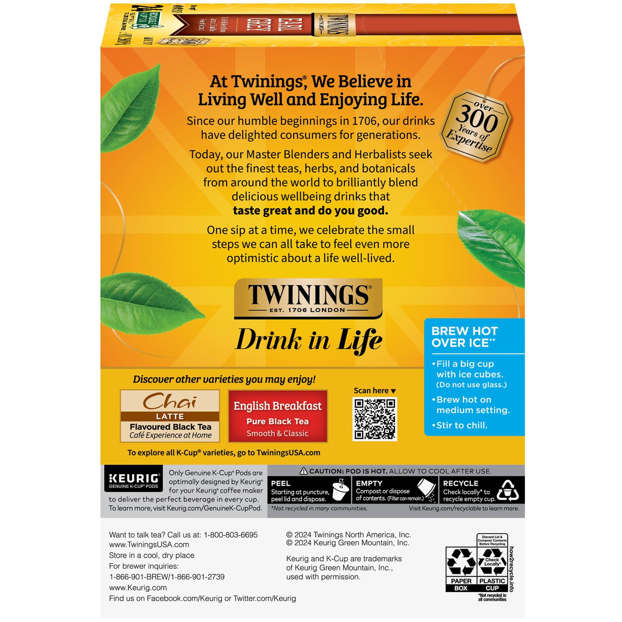 Twinings Earl Grey Black Tea K-Cup Pods for Keurig, 24 Count (Pack of 2), Flavoured with Citrus and Bergamot, Caffeinated, Enjoy Hot or Iced - Image 6