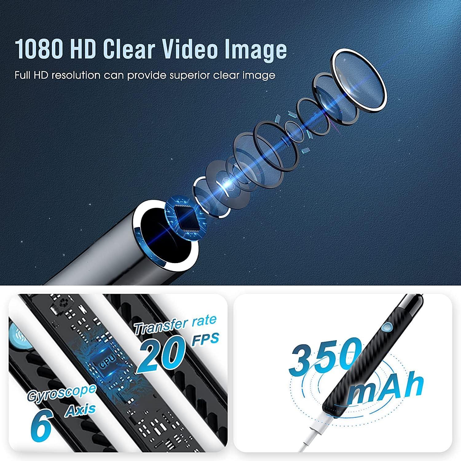 Ear Wax Removal - Earwax Remover Tool with 8 Pcs Ear Set - Ear Canal Cleaner with 1080P Camera - FSA HSA Eligible - Ear Cleaning Kit with 6 Ear Spoon - Ear Camera for iOS & Android (Black) - Image 3