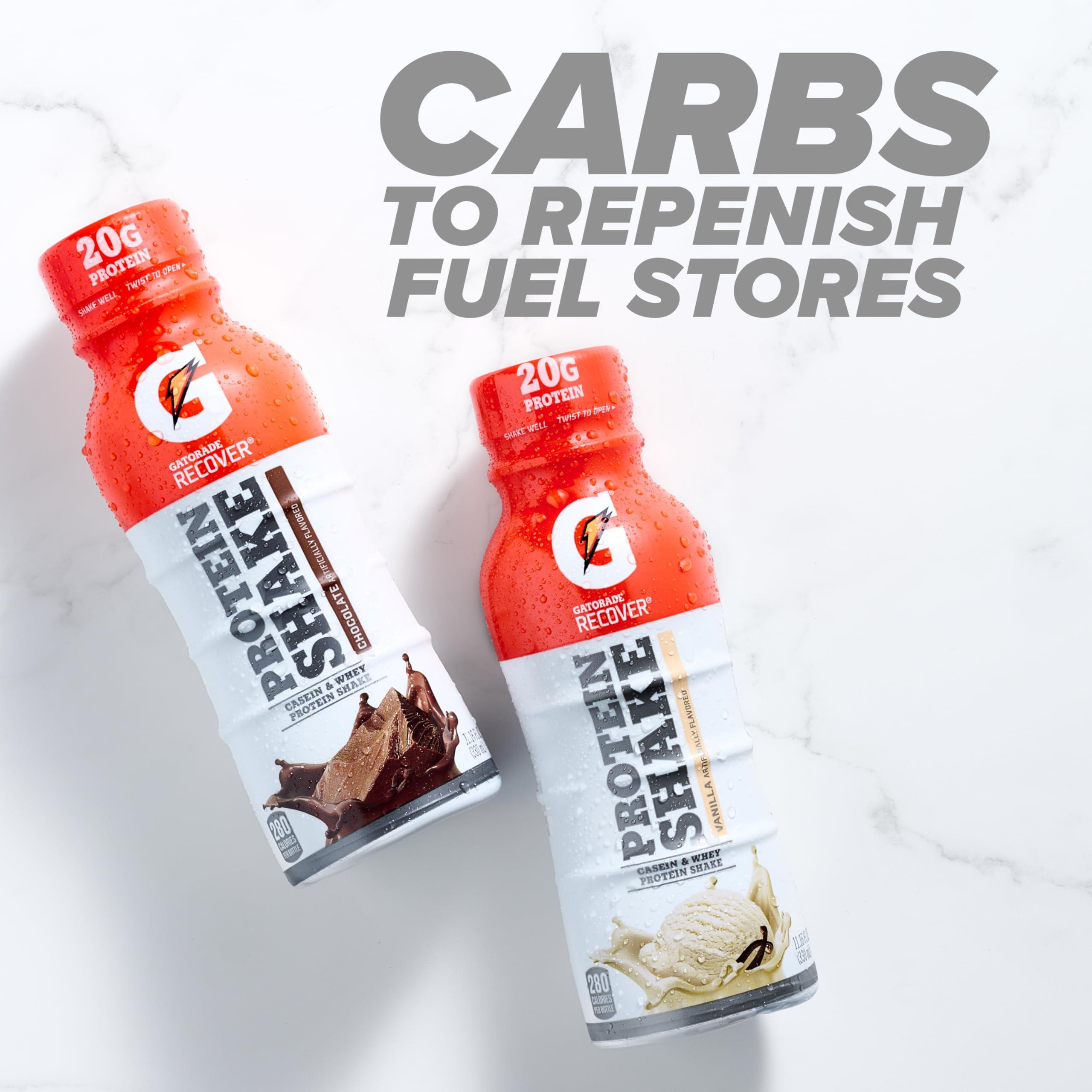 Gatorade Recover Protein Shake, Chocolate, 20g Protein, 11.6 fl oz Plastic Bottle, Pack of 12 - Image 4