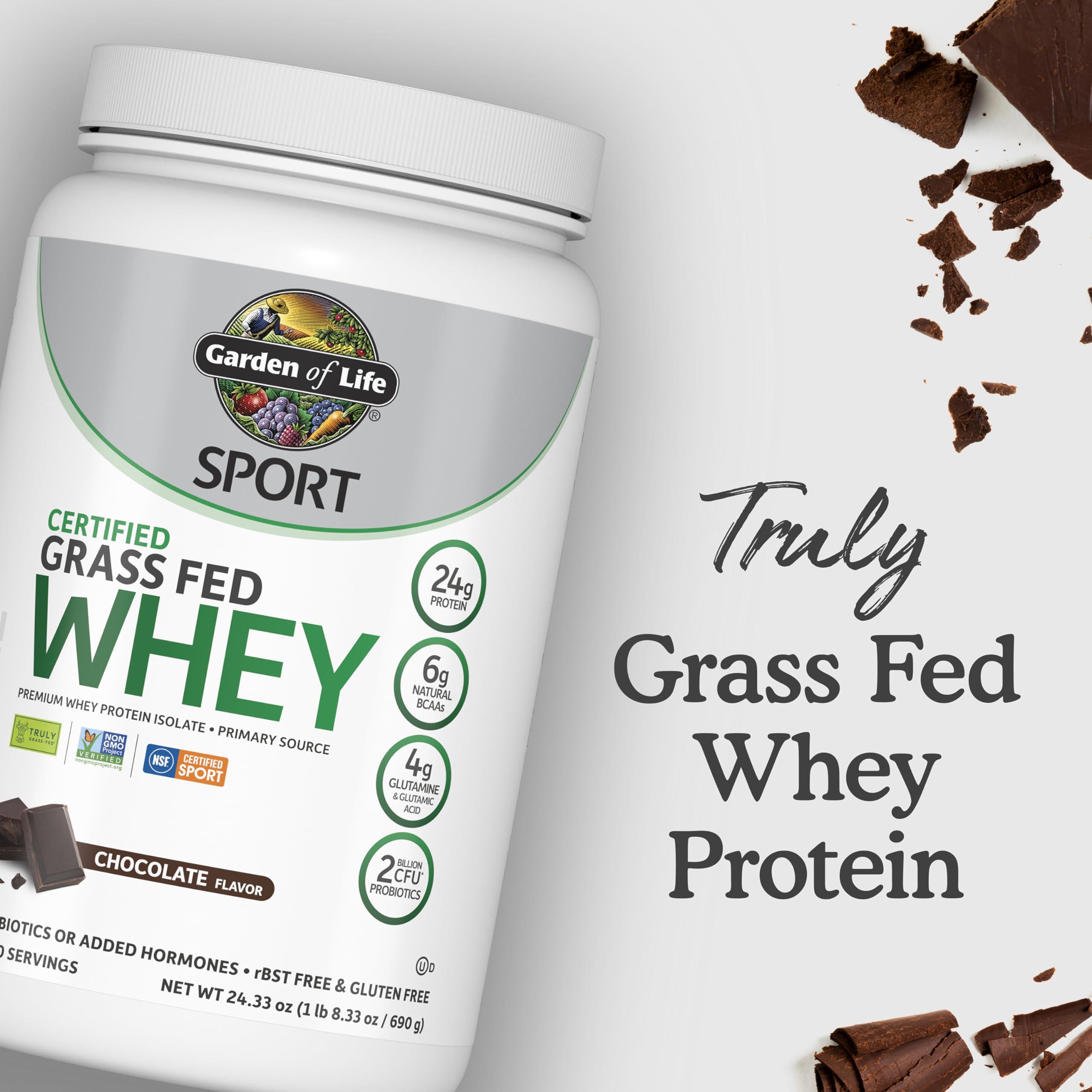 Garden of Life Sport Whey Protein Powder Chocolate, Premium Grass Fed Whey Protein Isolate Plus Probiotics for Immune System Health, 24g Protein, Non GMO, Gluten Free, Cold Processed - 20 Servings - Image 7