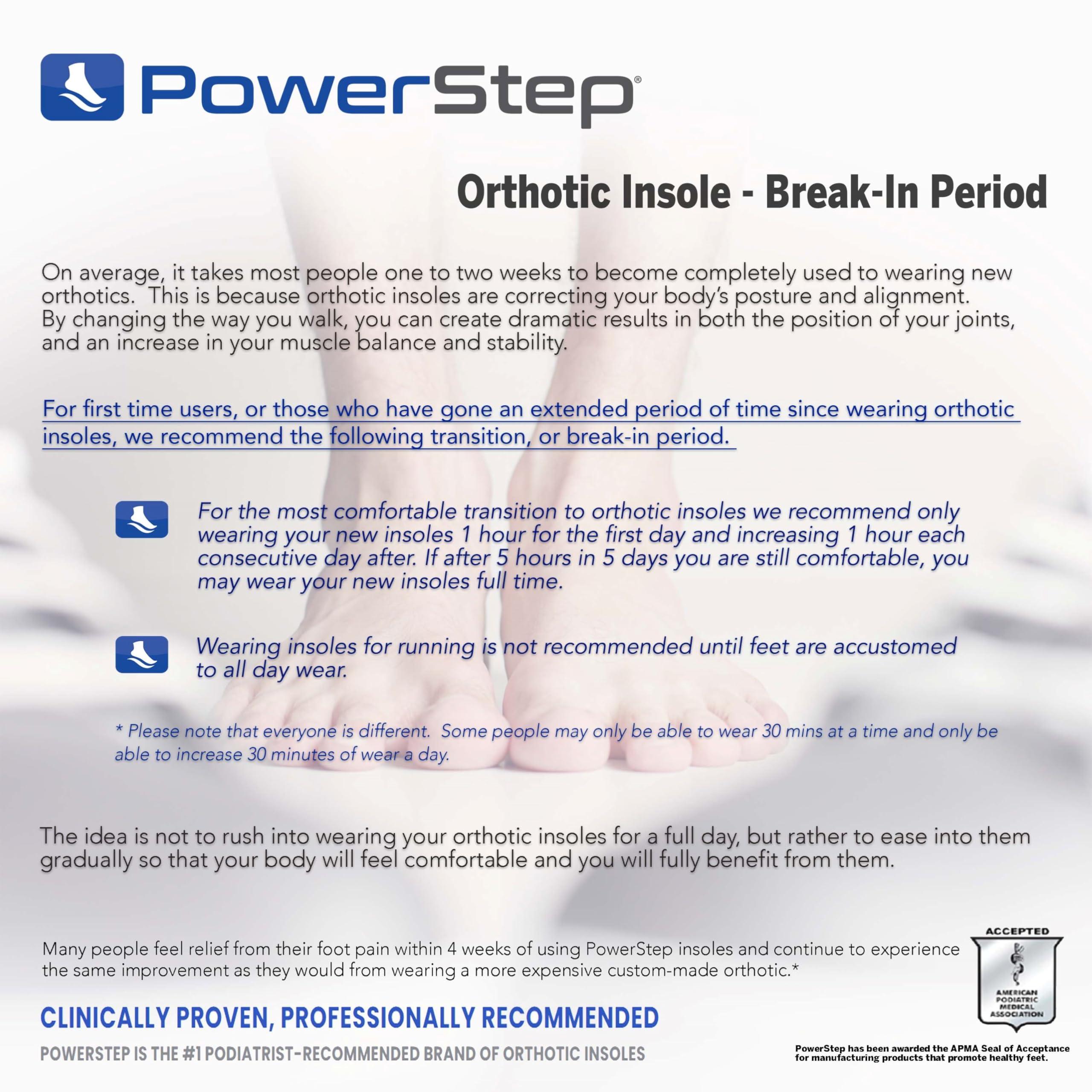 PowerStep Pinnacle Insoles - Orthotics for Plantar Fasciitis Relief – Made in USA Orthotic Insoles for Arch Support with Moderate Pronation - #1 Podiatrist RecommendedA (M 5-5.5 W 7-7.5) - Image 5