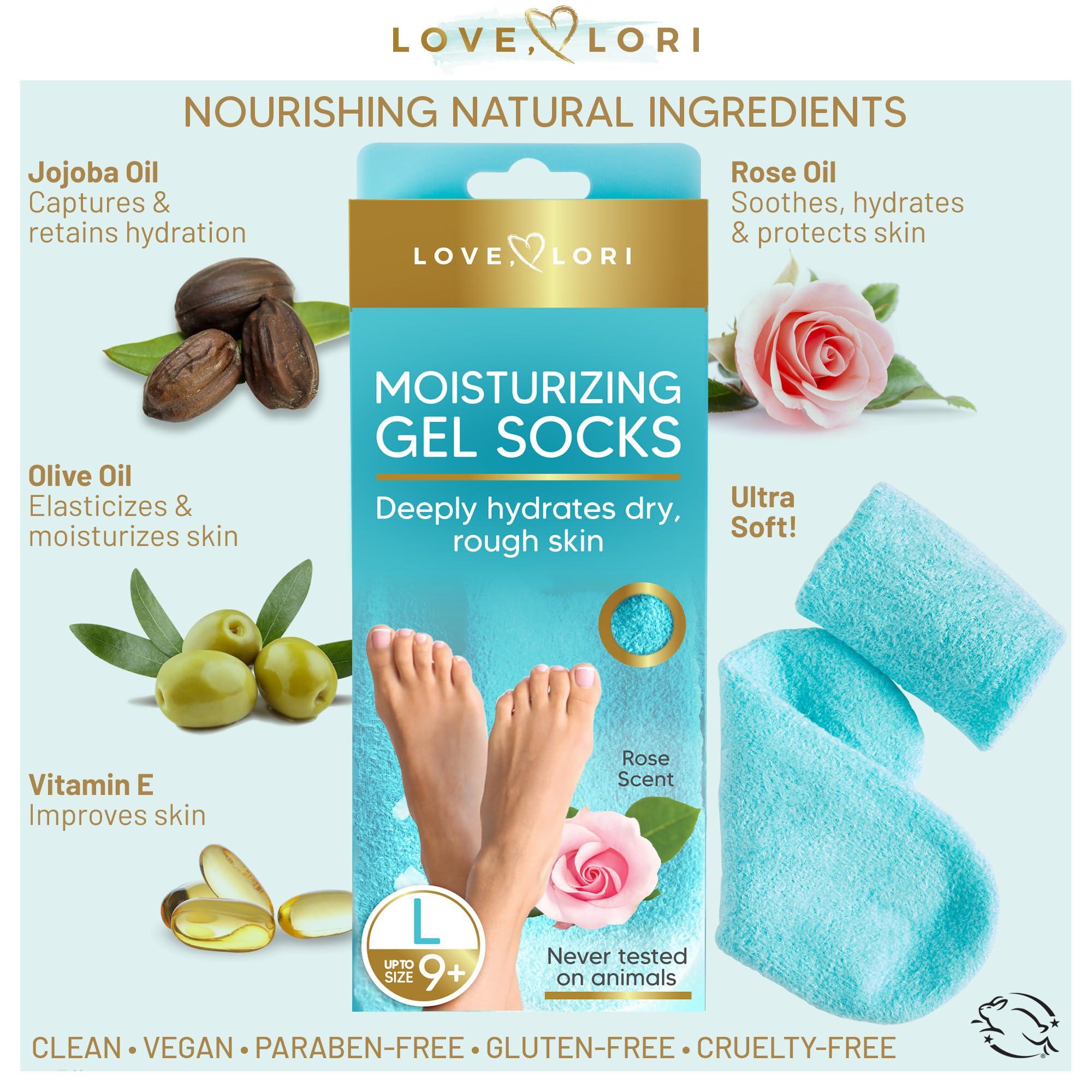 Moisturizing Socks - Premium Gel Silicone Aloe Foot Spa Socks (Sizes 9-10) Infused with Vitamin E & JoJoba Oil - Self Care Gifts for Women - Image 4