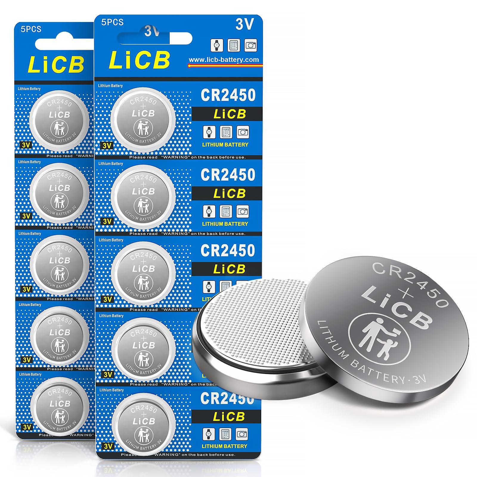 LiCB 10 Pack CR2450 Battery 3V Lithium CR 2450