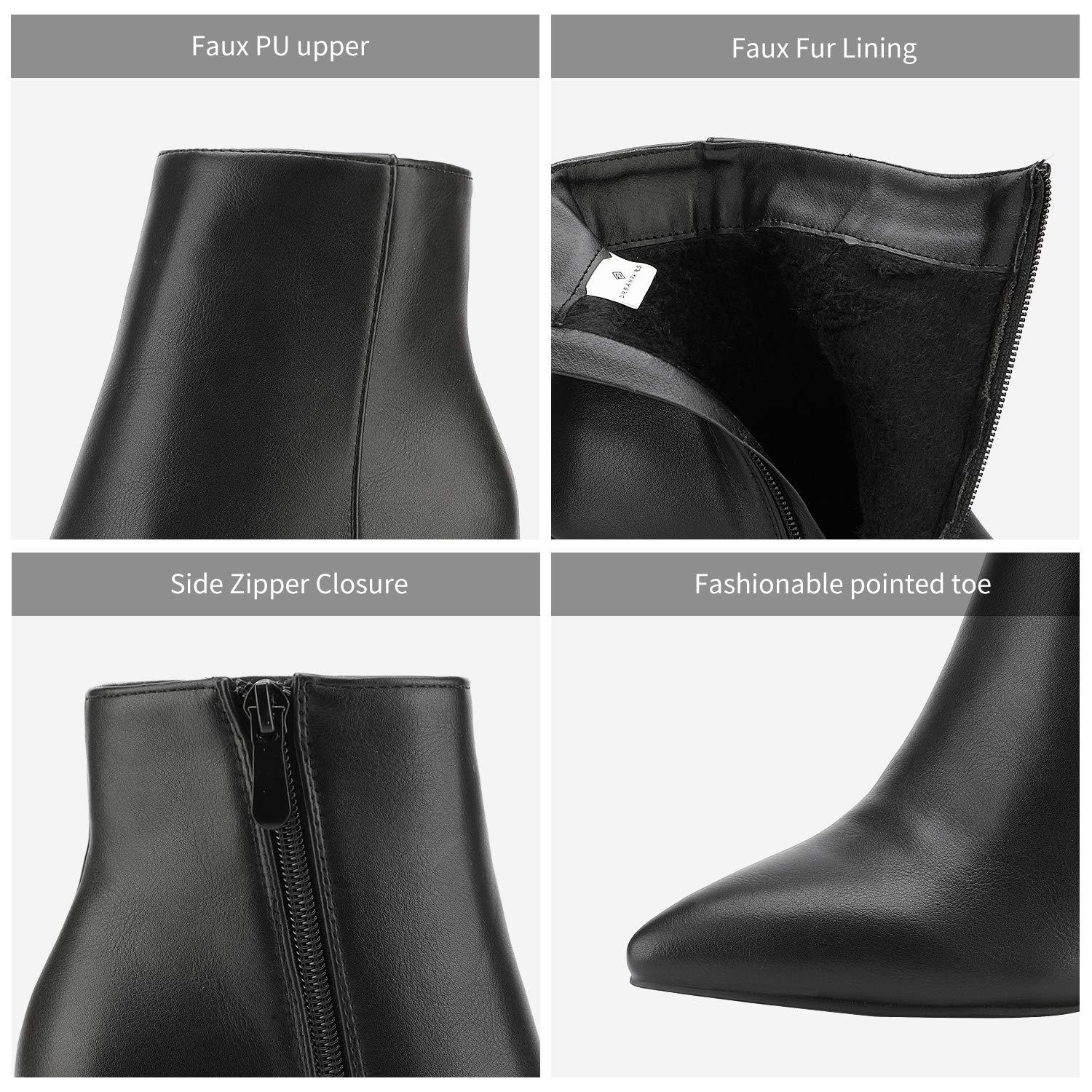 DREAM PAIRS Women's Chunky Heel Ankle Booties Pointed Toe Short Boots - Image 2