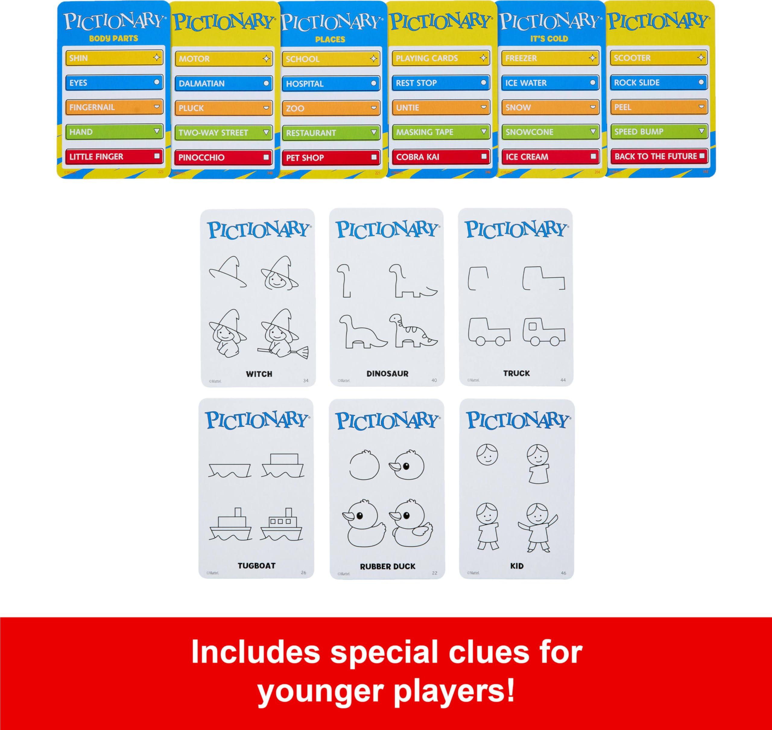 Mattel Games Pictionary Family Board Game for Kids, Adults and Game Night for 2 Teams with Erasable Markers, Boards and Sand Timer (Amazon Exclusive) - Image 4