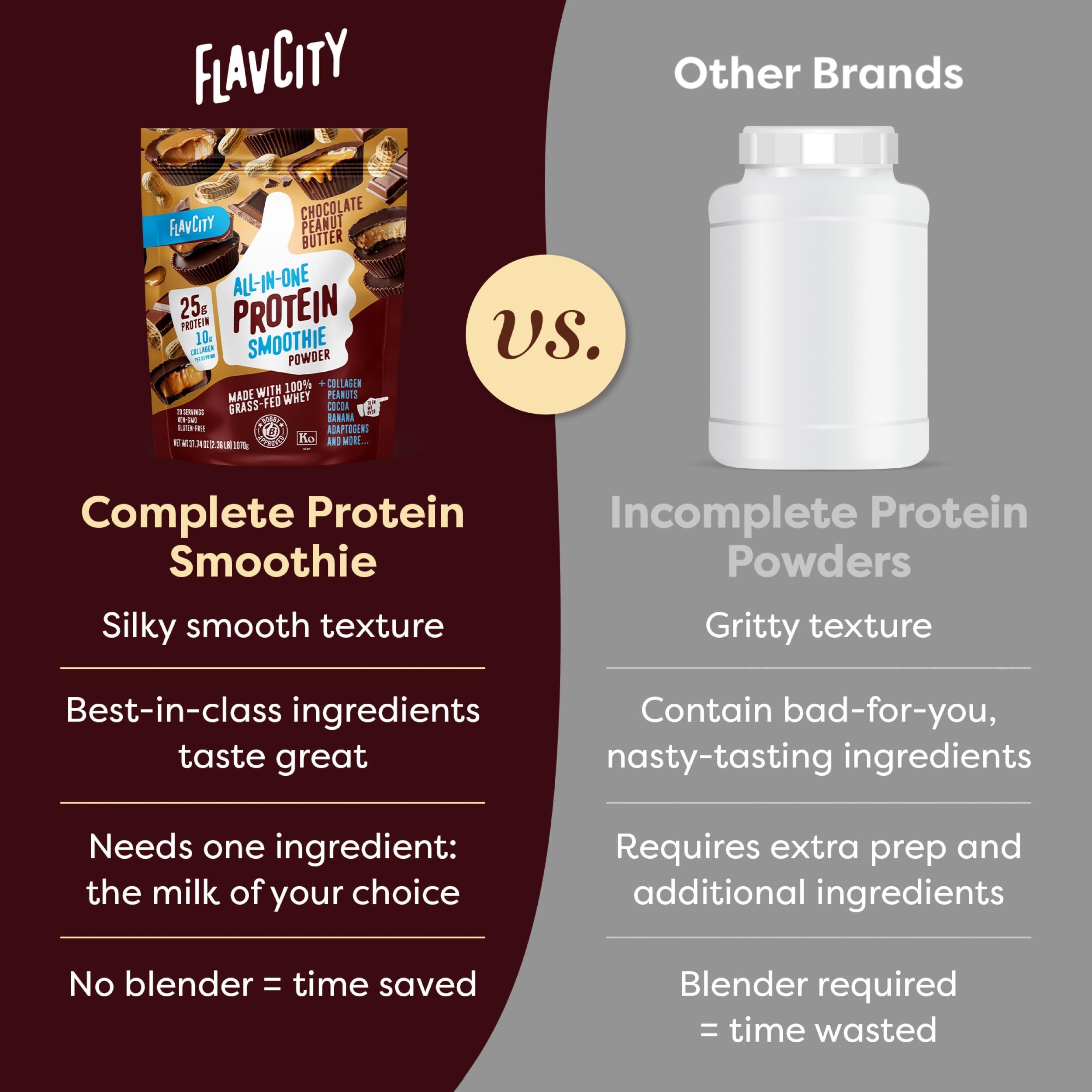 FlavCity Protein Powder Smoothie, Chocolate Peanut Butter - 100% Grass-Fed Whey Protein Smoothie with Collagen (25g of Protein) - Gluten Free & No Added Sugars (37.74 oz) - Image 6