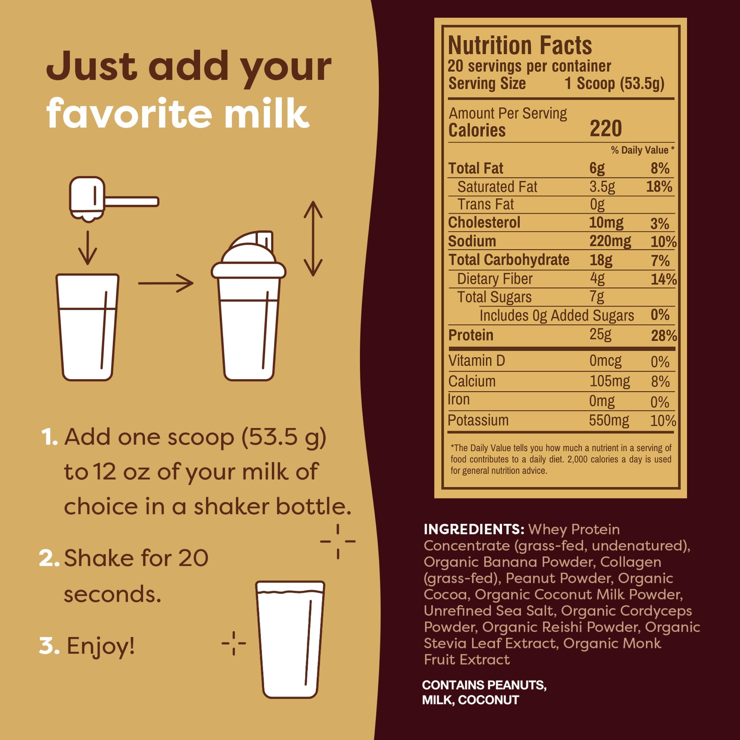 FlavCity Protein Powder Smoothie, Chocolate Peanut Butter - 100% Grass-Fed Whey Protein Smoothie with Collagen (25g of Protein) - Gluten Free & No Added Sugars (37.74 oz) - Image 5