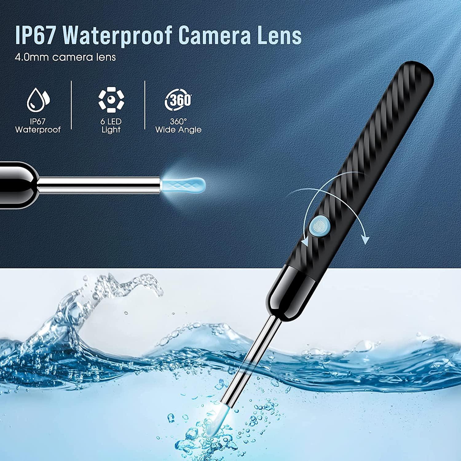 Ear Wax Removal - Earwax Remover Tool with 8 Pcs Ear Set - Ear Canal Cleaner with 1080P Camera - FSA HSA Eligible - Ear Cleaning Kit with 6 Ear Spoon - Ear Camera for iOS & Android (Black) - Image 6