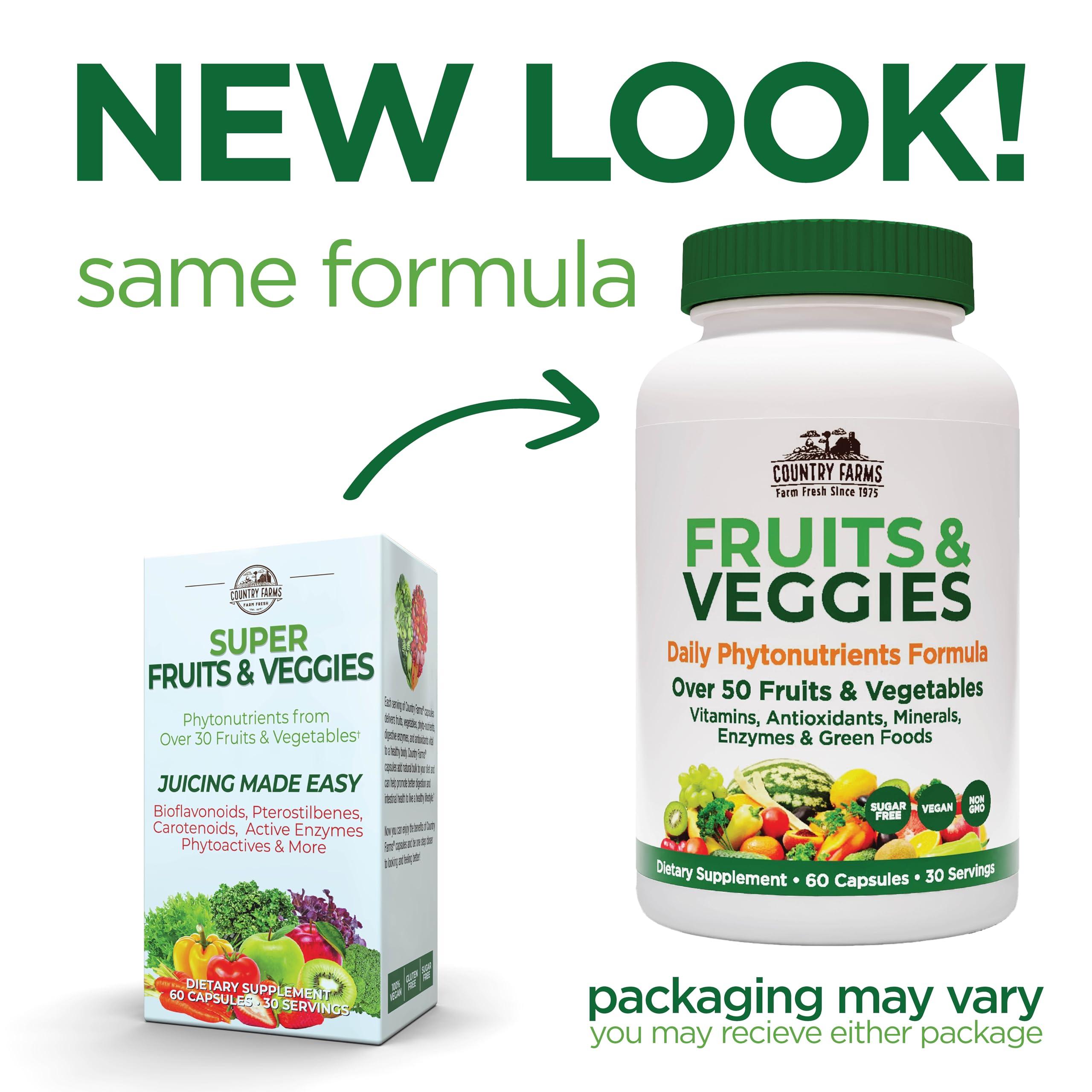 COUNTRY FARMS Super Fruits and Veggies Capsules, Whole Food Supplement, Powerful Antioxidant, Supports Energy, Immune Health, Boosts Digestive Health, 30 Super Foods, 30 Servings - Image 3