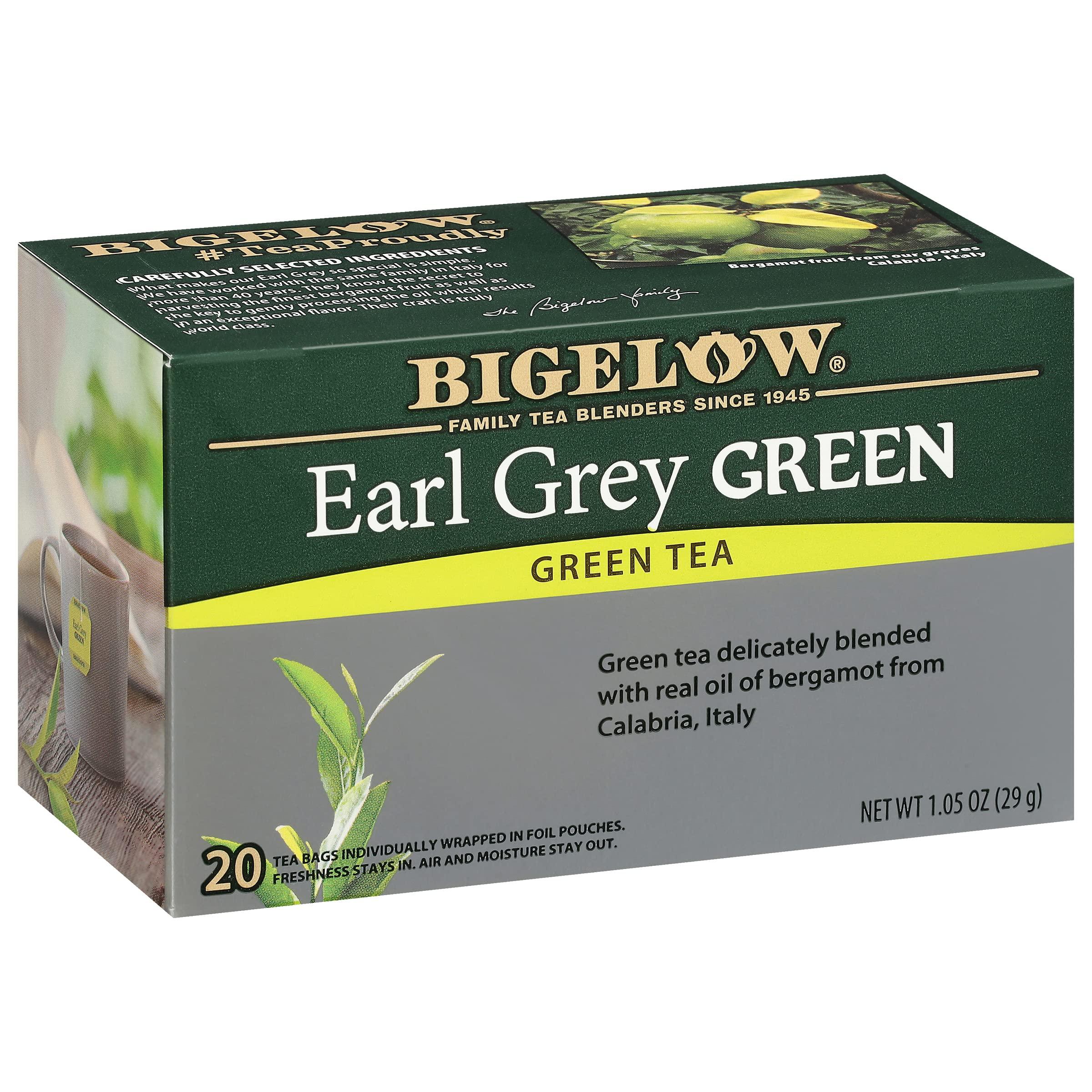 Bigelow Tea Earl Grey Green Caffeinated Bags, 20 Count, Pack of 6