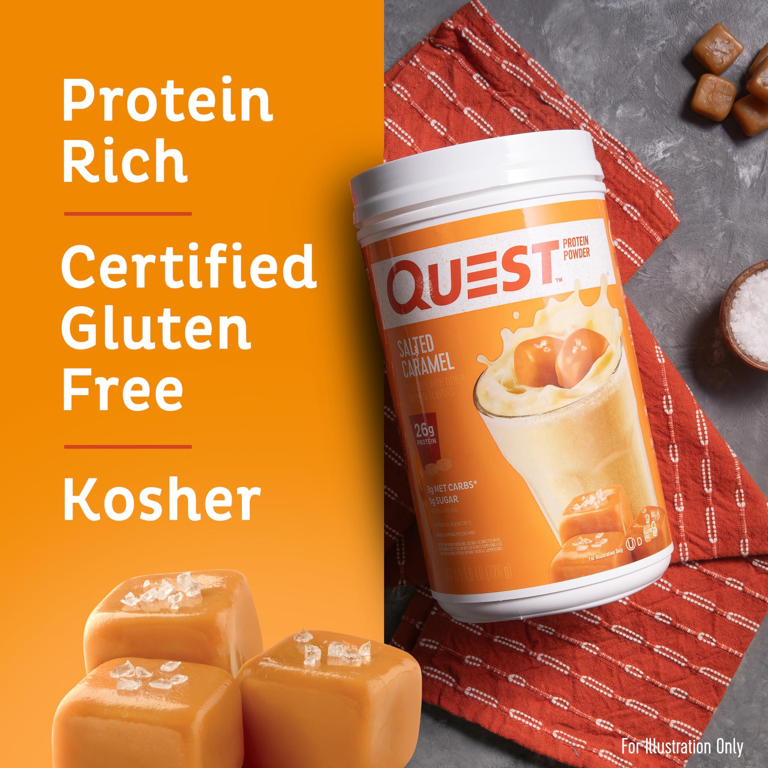 Quest Nutrition Salted Caramel Protein Powder, 26g Protein, 1g Sugar, Low Carb, Gluten Free, 1.6 Pounds, 24 Servings - Image 3